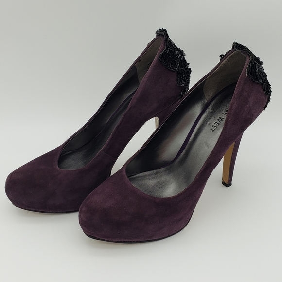 Nine West plum/purple decorative heels - Picture 3 of 14